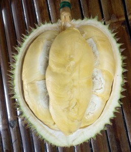 Kriteria durian enak berdaging tebal dan legit serta ditopang rasa manis pas dengan bumbu Durian Si Rouf Jawara Kontes Durian Fair 2016
